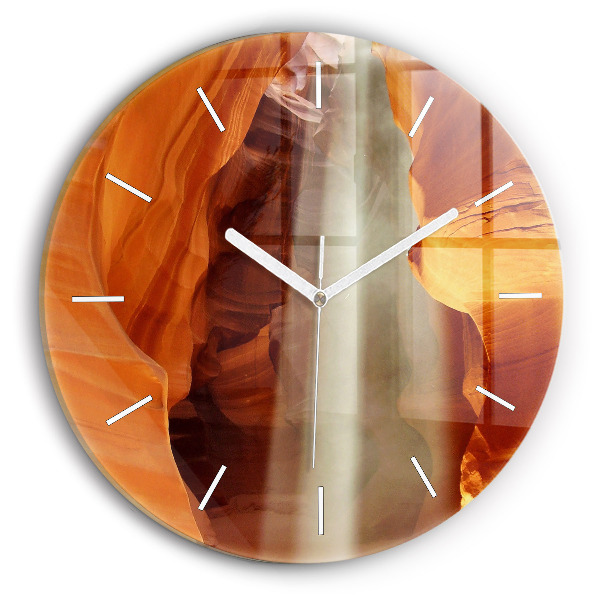 Wanduhr glas rund Wüstenschlucht