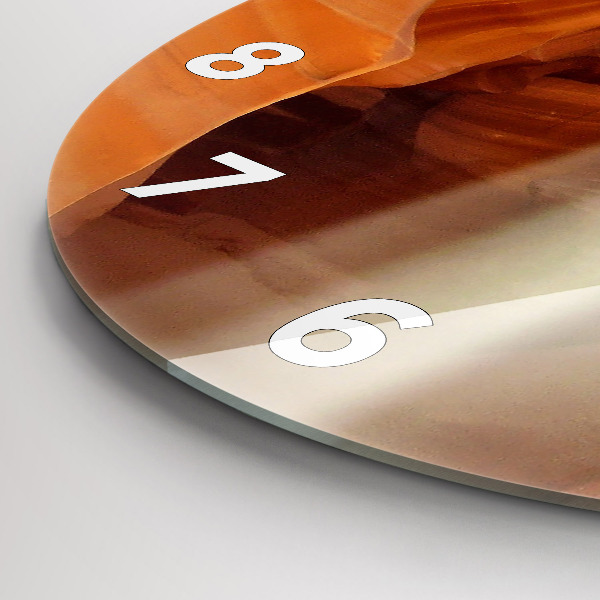 Wanduhr glas rund Wüstenschlucht