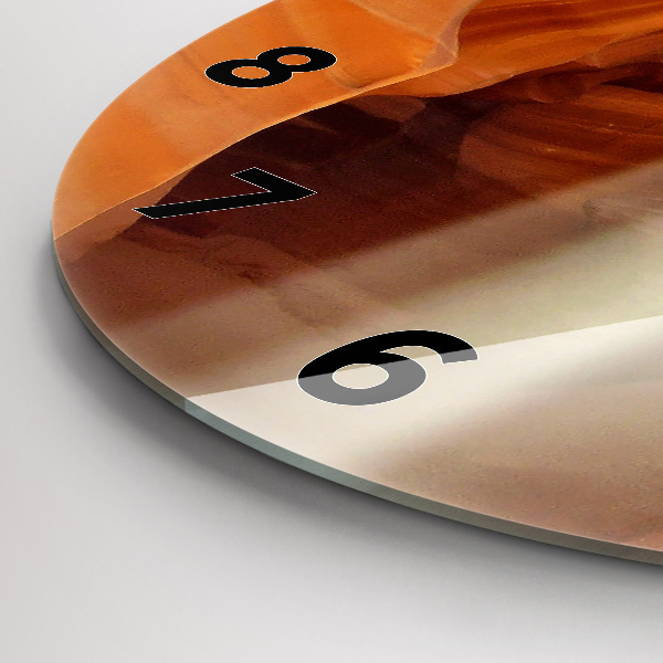 Wanduhr glas rund Wüstenschlucht