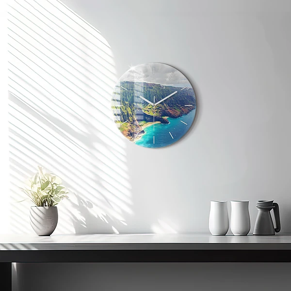 Wanduhr rund Hawaiianisches Meer