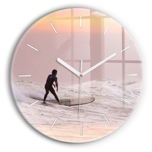 Wanduhr rund Surfer auf Hawaii