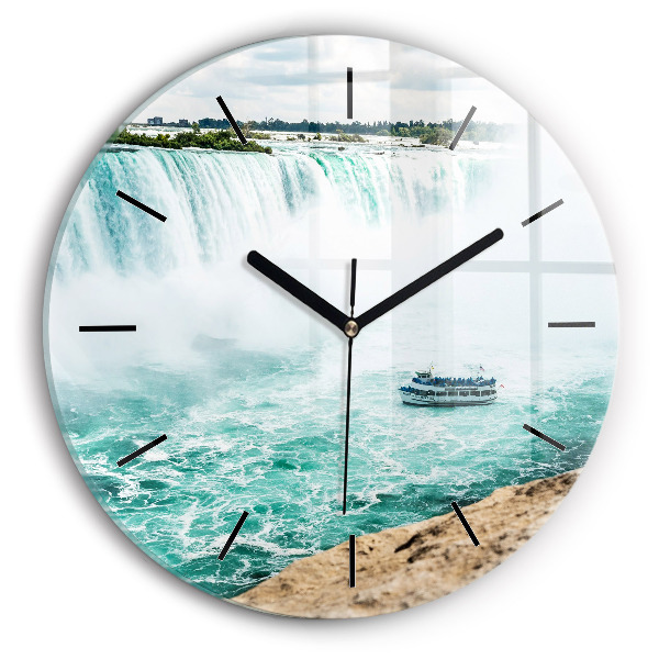 Wanduhr glas rund Niagara-Boot