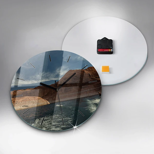 Wanduhr glas rund Person auf Wasserskiern