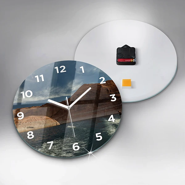 Wanduhr glas rund Person auf Wasserskiern