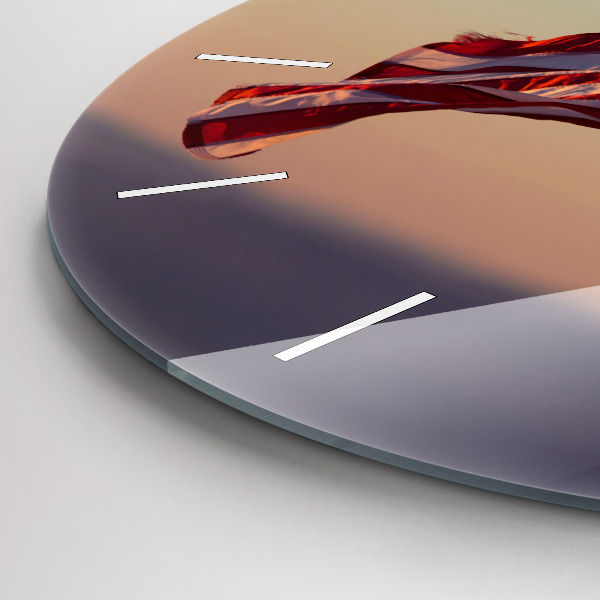 Wanduhr glas rund Die wehende US-Flagge