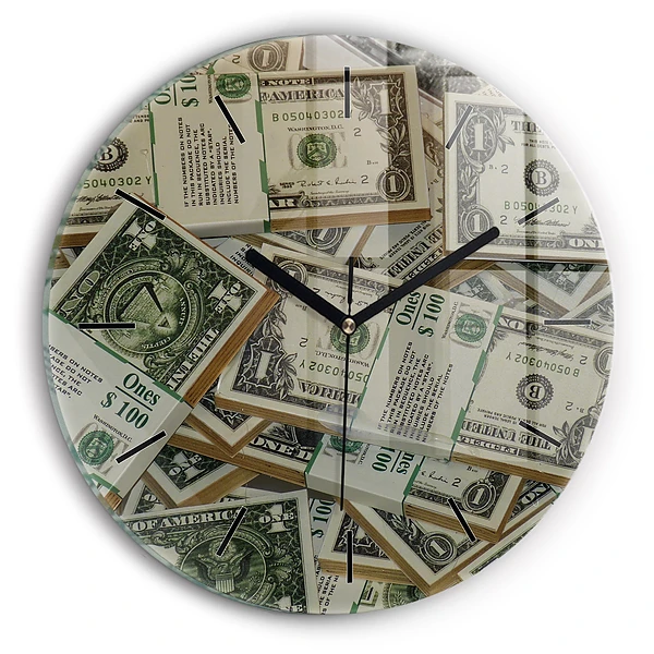 Wanduhr rund 1 US Dollar