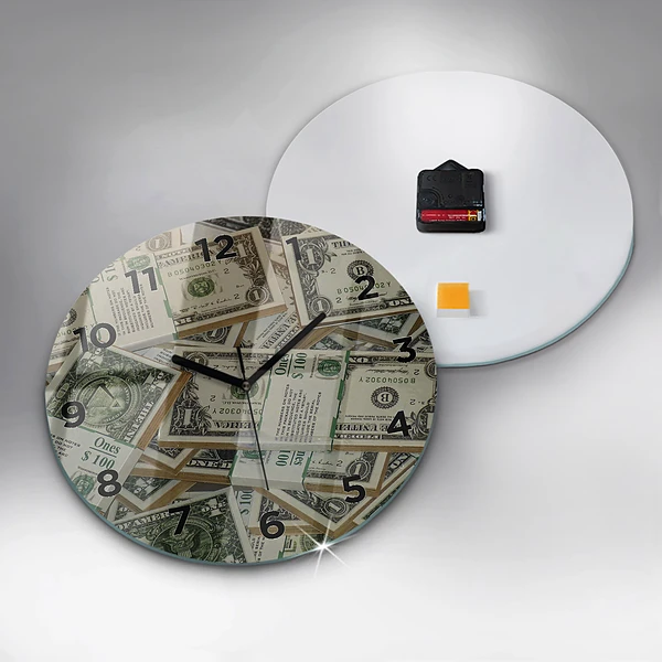 Wanduhr rund 1 US Dollar