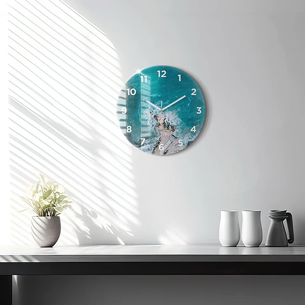Wanduhr rund mit motiv Fjorde an der Costa Blanca