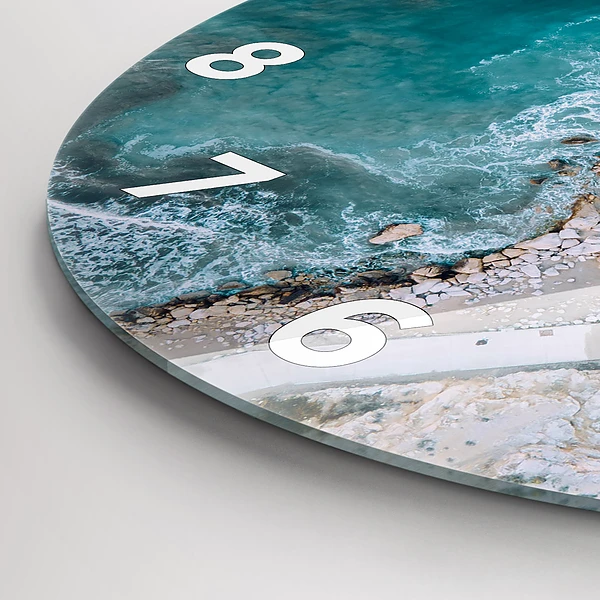 Wanduhr rund mit motiv Fjorde an der Costa Blanca