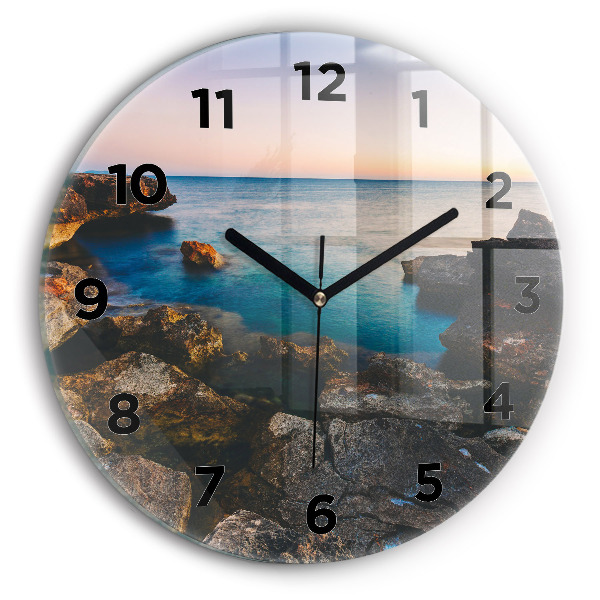 Wanduhr glas rund Meereslandschaft