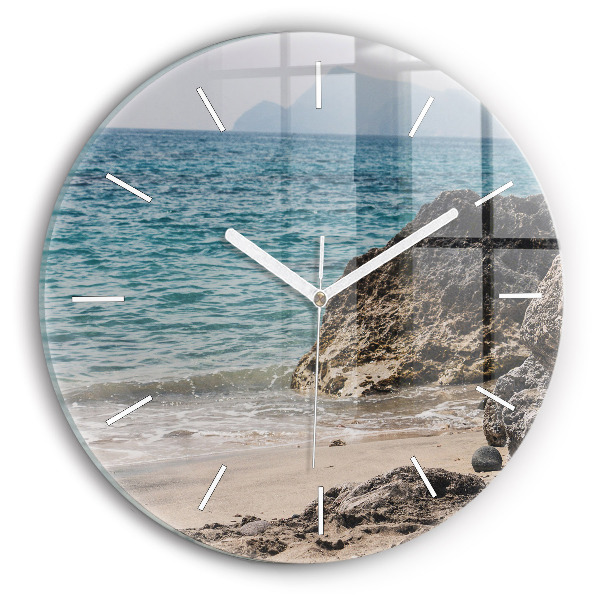 Wanduhr rund mit motiv Blick auf das Mittelmeer