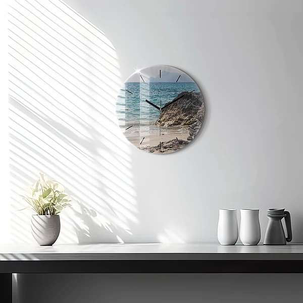 Wanduhr rund mit motiv Blick auf das Mittelmeer