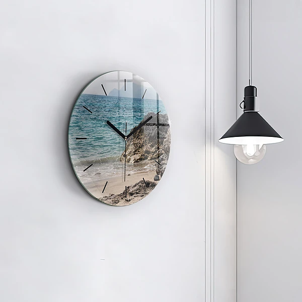 Wanduhr rund mit motiv Blick auf das Mittelmeer