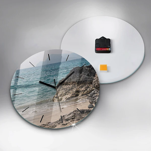 Wanduhr rund mit motiv Blick auf das Mittelmeer