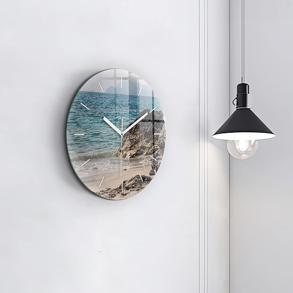 Wanduhr rund mit motiv Blick auf das Mittelmeer
