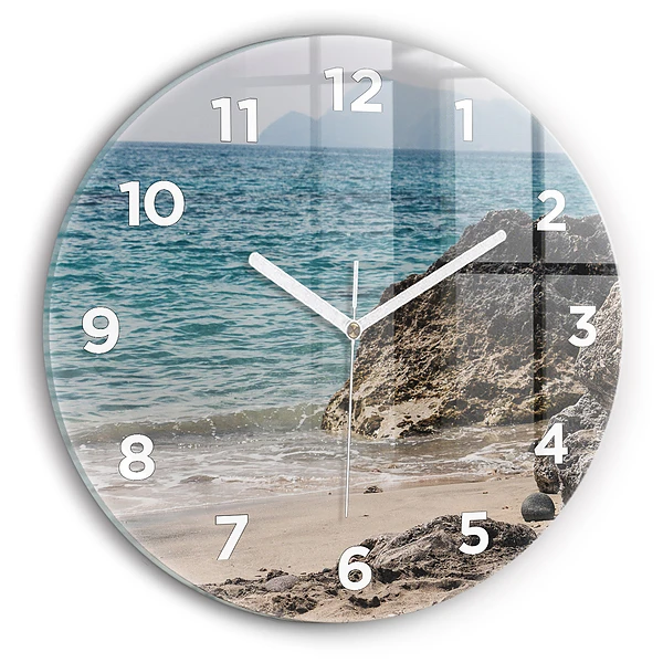 Wanduhr rund mit motiv Blick auf das Mittelmeer