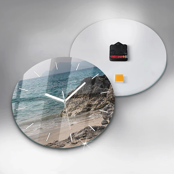 Wanduhr rund mit motiv Blick auf das Mittelmeer