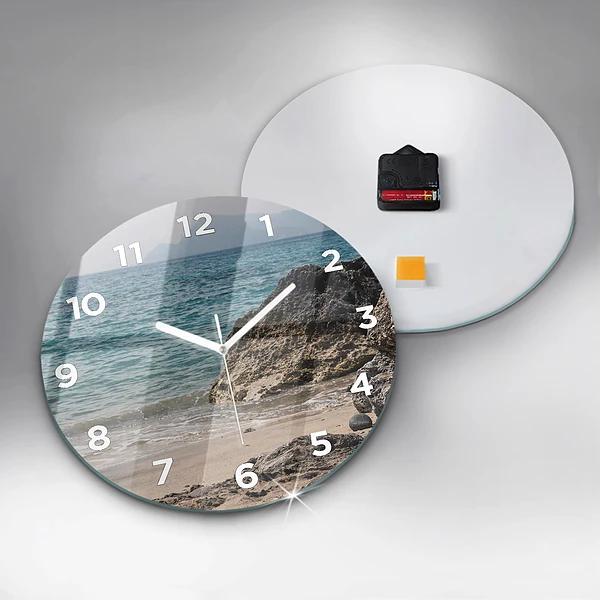 Wanduhr rund mit motiv Blick auf das Mittelmeer