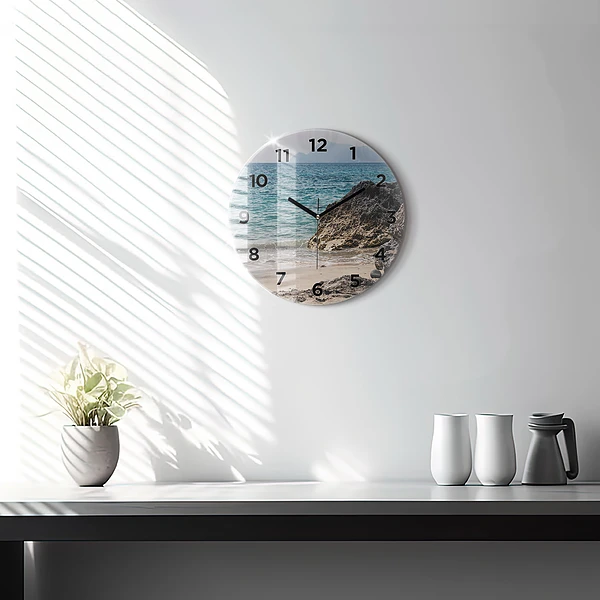 Wanduhr rund mit motiv Blick auf das Mittelmeer