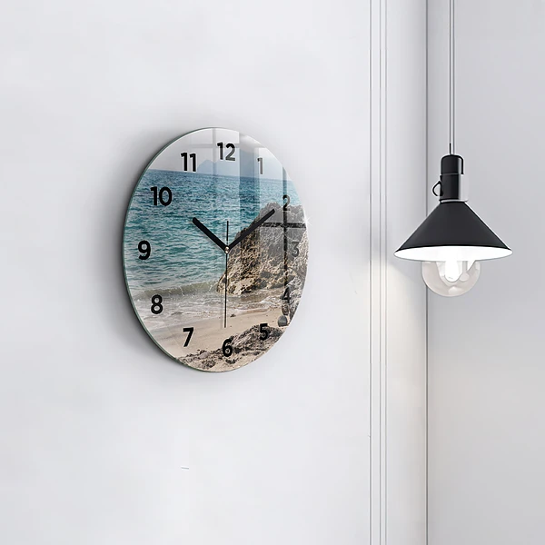 Wanduhr rund mit motiv Blick auf das Mittelmeer