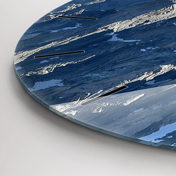 Wanduhr glas rund Die Alpen im Winter
