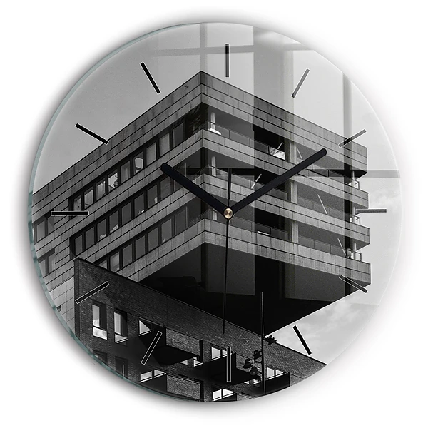 Wanduhr glas rund Architektur in Amsterdam