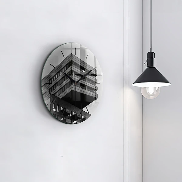 Wanduhr glas rund Architektur in Amsterdam