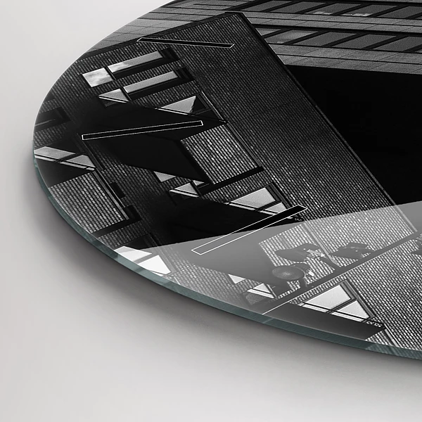 Wanduhr glas rund Architektur in Amsterdam
