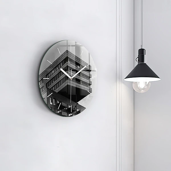 Wanduhr glas rund Architektur in Amsterdam