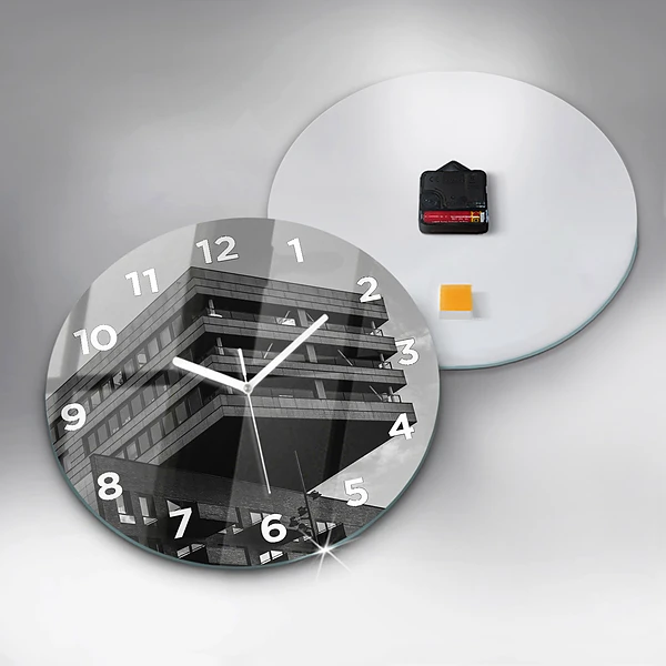 Wanduhr glas rund Architektur in Amsterdam
