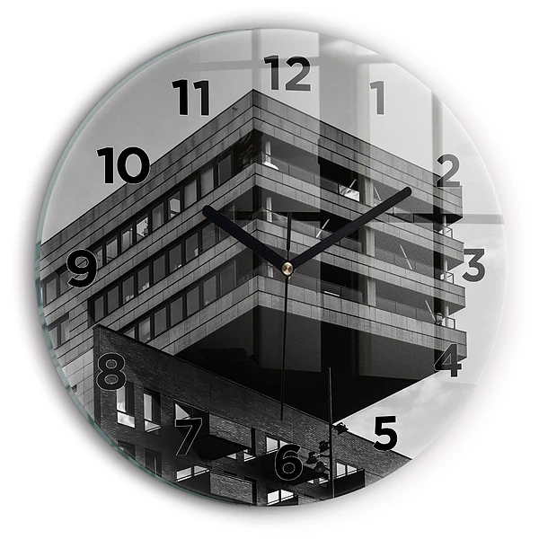 Wanduhr glas rund Architektur in Amsterdam