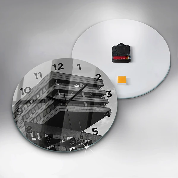 Wanduhr glas rund Architektur in Amsterdam