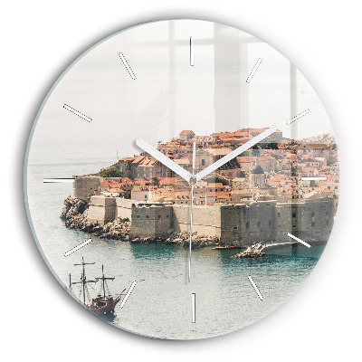 Wanduhr rund mit motiv Segelschiff in Dubrovnik