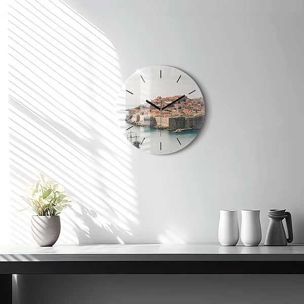 Wanduhr rund mit motiv Segelschiff in Dubrovnik