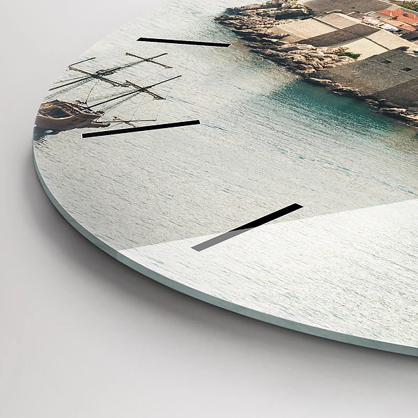 Wanduhr rund mit motiv Segelschiff in Dubrovnik