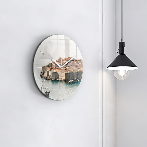 Wanduhr rund mit motiv Segelschiff in Dubrovnik