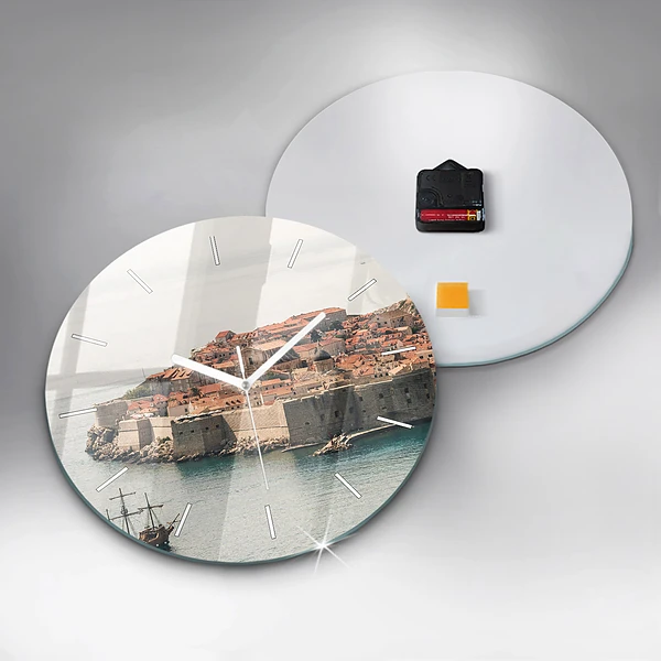 Wanduhr rund mit motiv Segelschiff in Dubrovnik