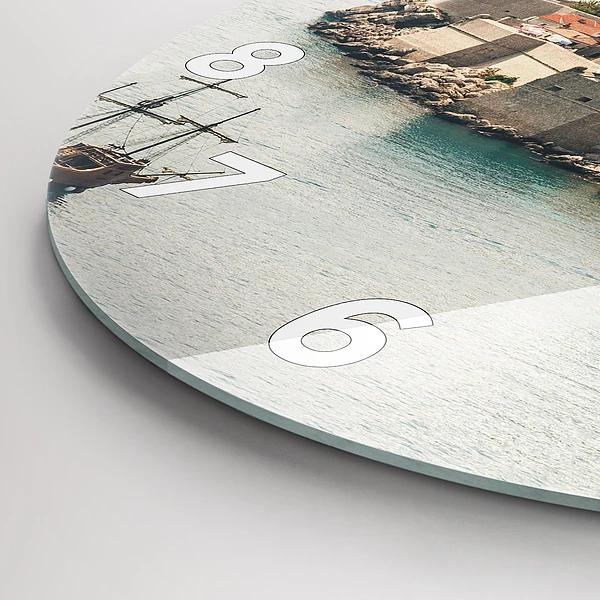 Wanduhr rund mit motiv Segelschiff in Dubrovnik