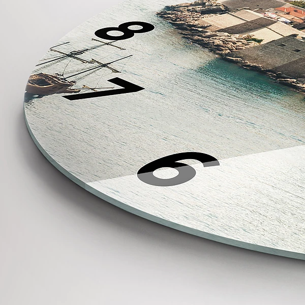Wanduhr rund mit motiv Segelschiff in Dubrovnik