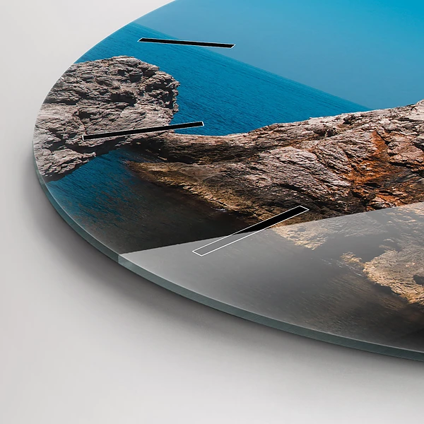 Wanduhr glas rund Klippen von Dubrovnik