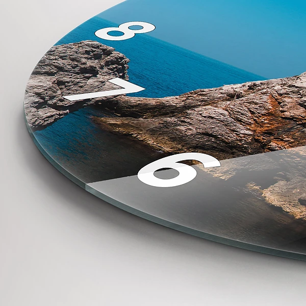 Wanduhr glas rund Klippen von Dubrovnik