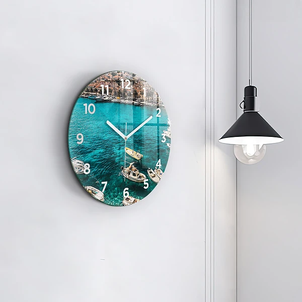 Wanduhr glas rund Boote in Kroatien