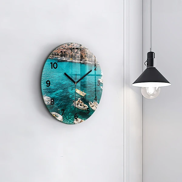 Wanduhr glas rund Boote in Kroatien
