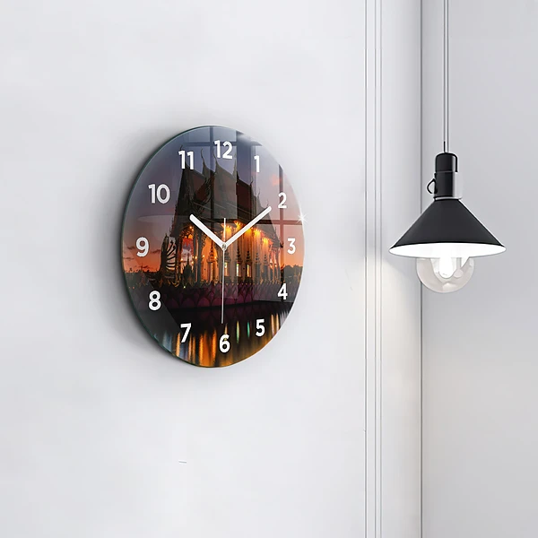 Wanduhr rund mit motiv Tempel in Bangkok