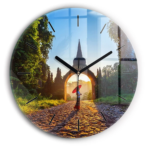 Wanduhr glas rund Surat Thani Park in Thailand