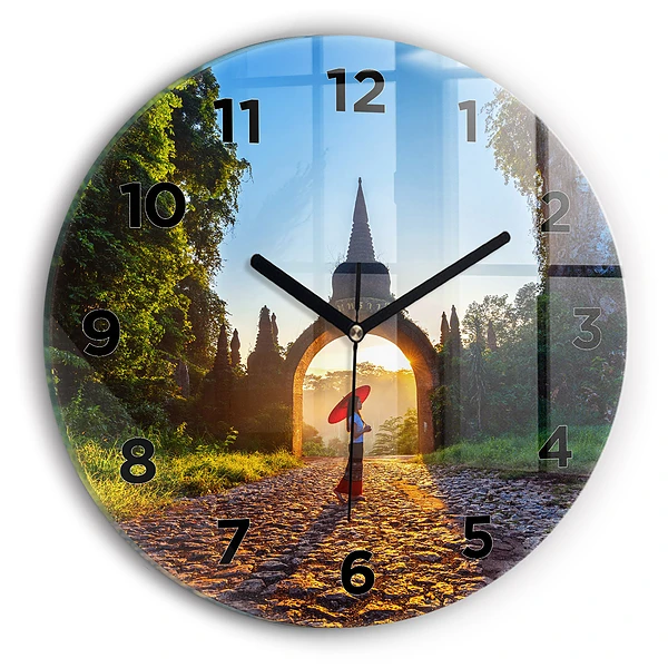 Wanduhr glas rund Surat Thani Park in Thailand