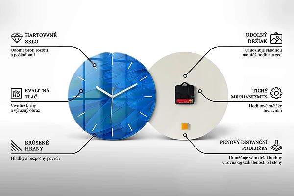 Wanduhr glas rund Godafoss in Island