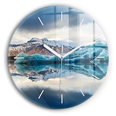 Wanduhr glas rund Jokulsarlon-See in Island