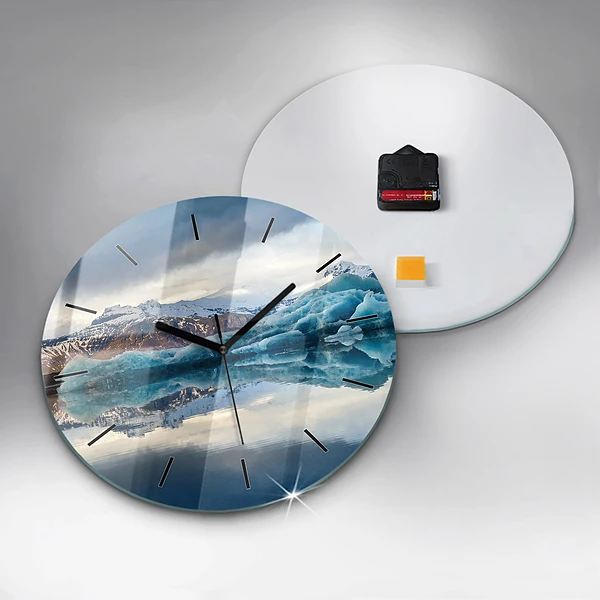 Wanduhr glas rund Jokulsarlon-See in Island