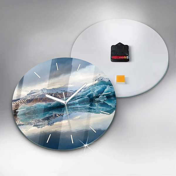 Wanduhr glas rund Jokulsarlon-See in Island